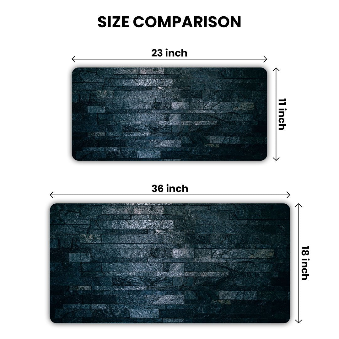 Stone Wall Dark Gaming Desk Mat