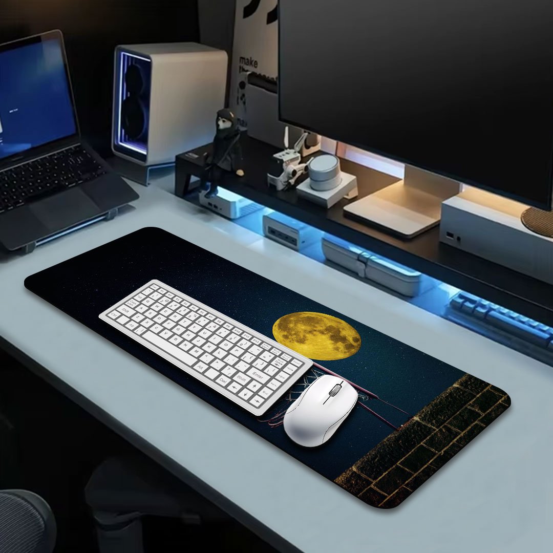Full Moon Basketball Ring Desk Mat