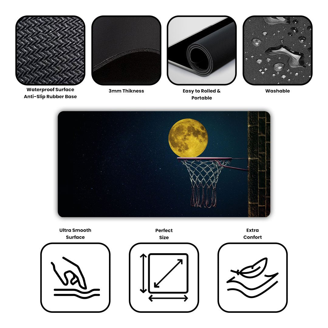 Full Moon Basketball Ring Desk Mat