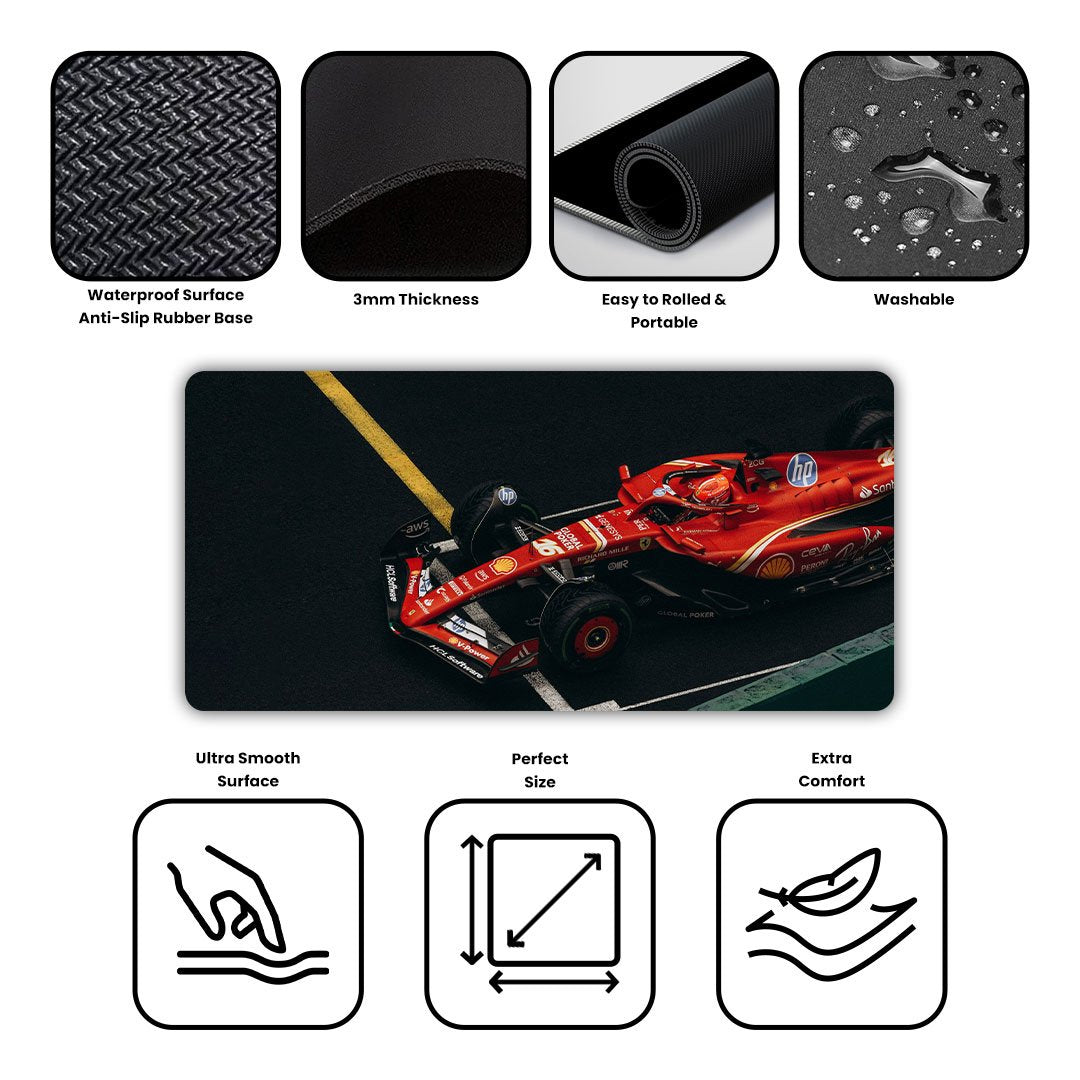 Ferrari F1 Racing Car Gaming Desk Mat