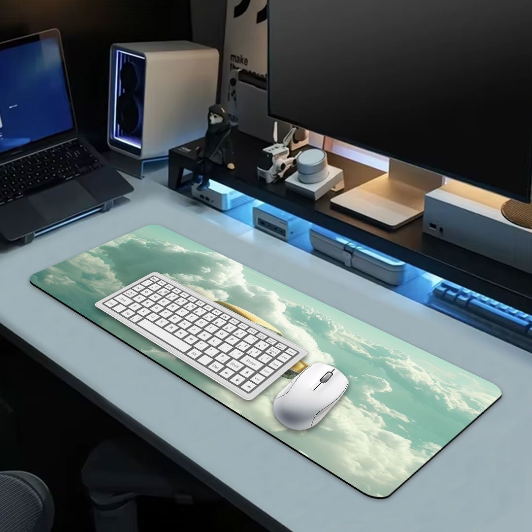 Retro Cloudscape Gaming Desk Mat