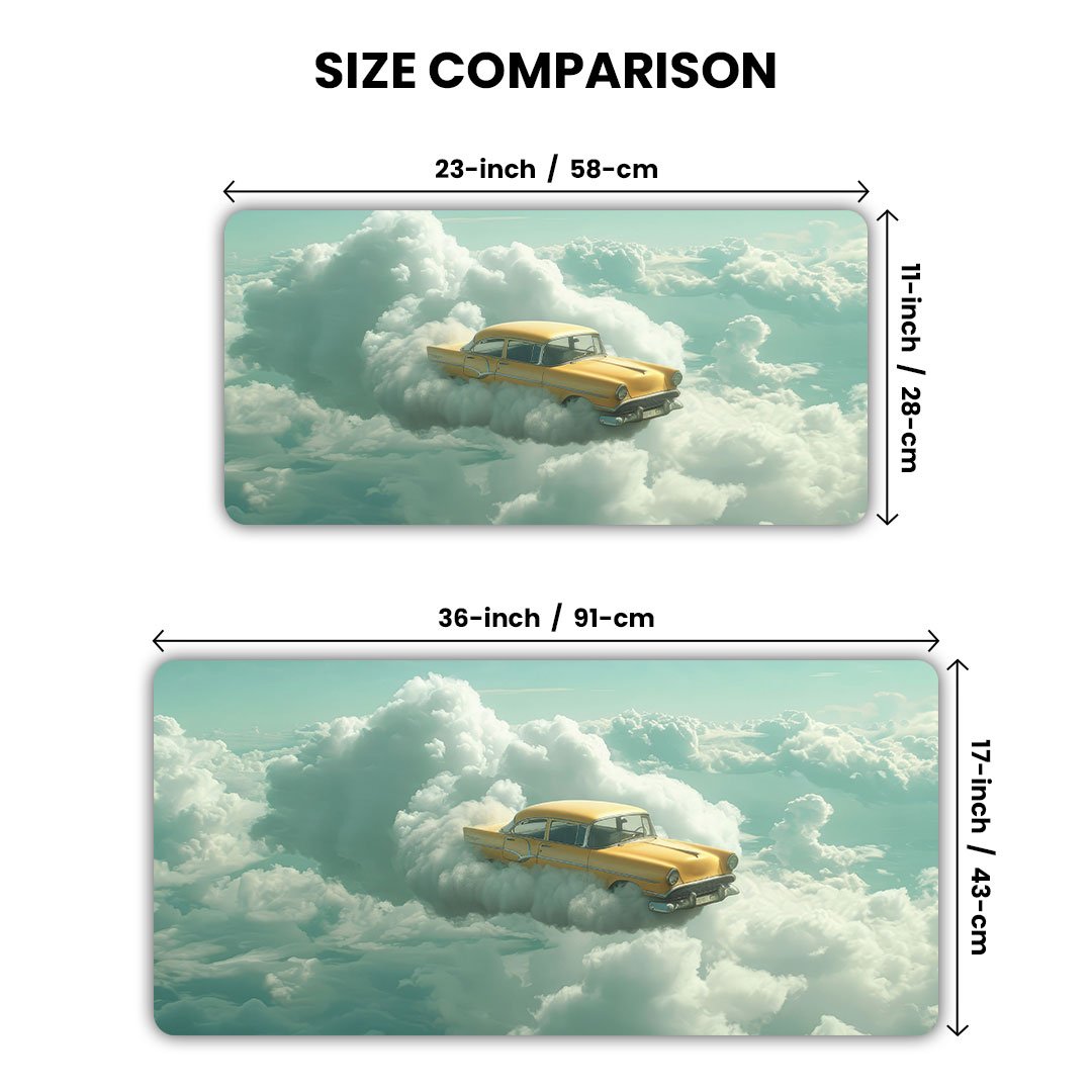 Retro Cloudscape Gaming Desk Mat