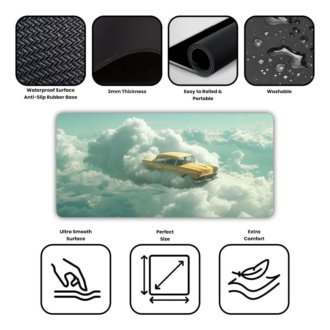 Retro Cloudscape Gaming Desk Mat