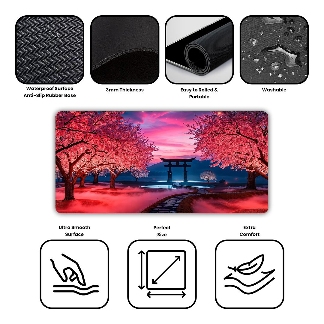 The Mystic Torii Portal Desk Mat