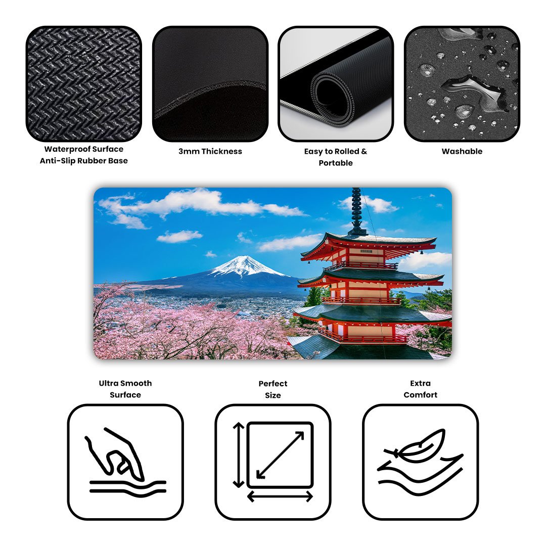 Classic Chureito Spring Vista Desk Mat
