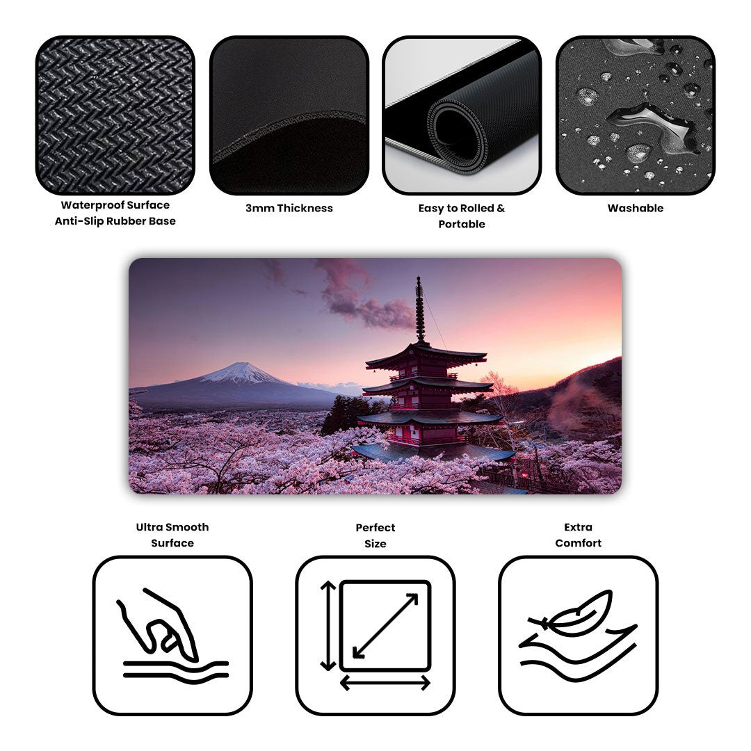 Fuji Cherry Blossom Sentinel Desk Mat