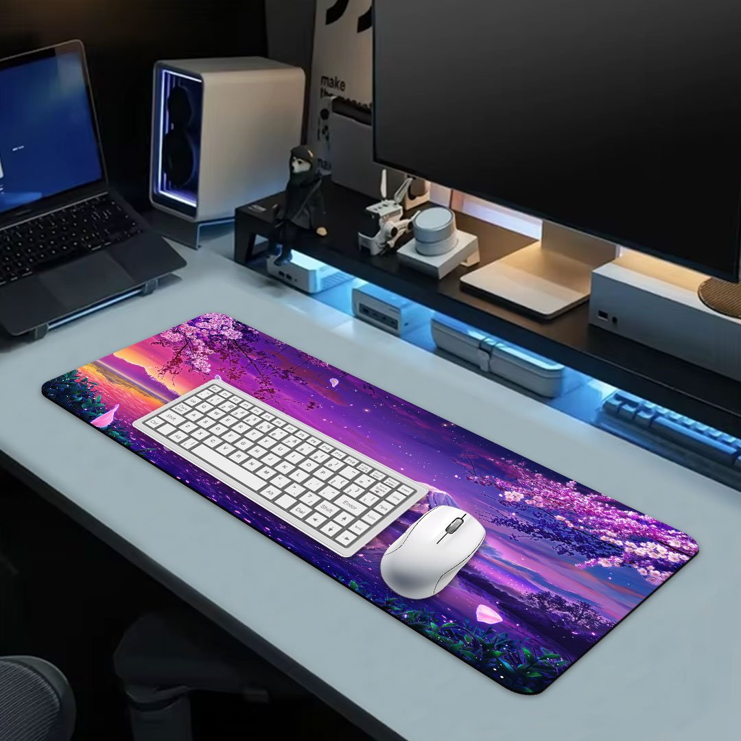 Violet Fuji Sunset Desk Mat