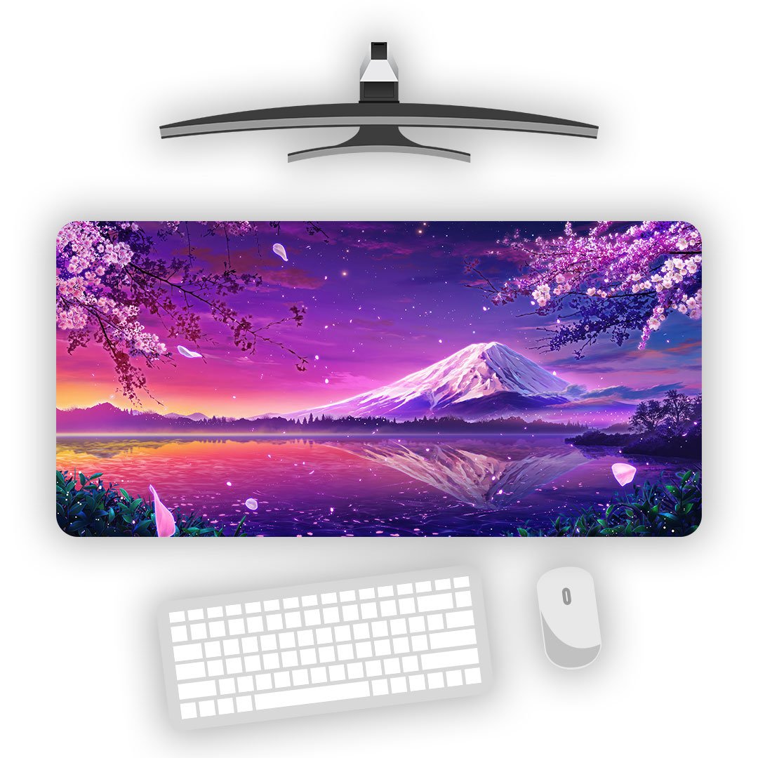 Violet Fuji Sunset Desk Mat