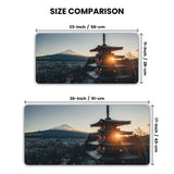 Sunset Pagoda & Mount Fuji Desk Mat