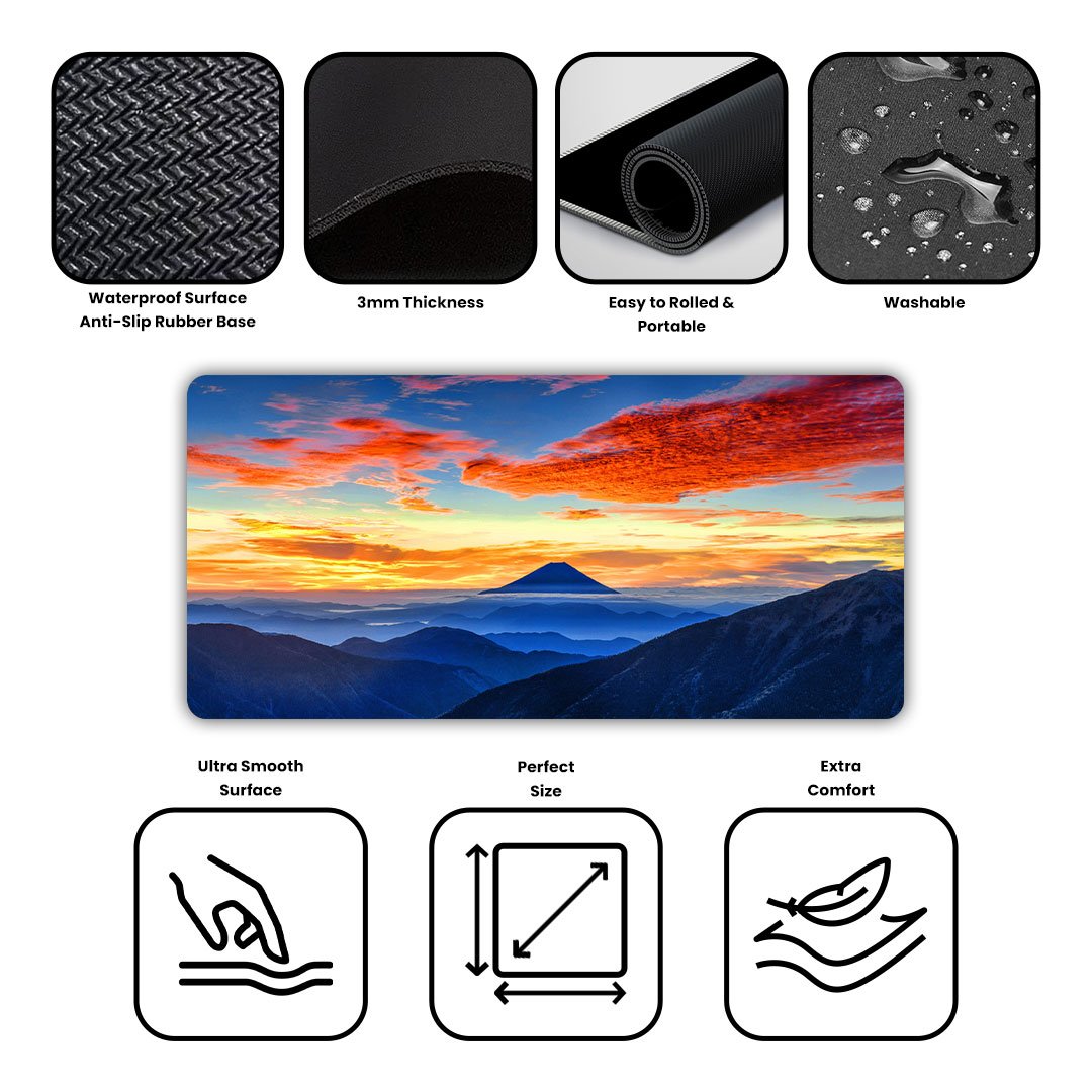Sunrise Over Mount Fuji Desk Mat
