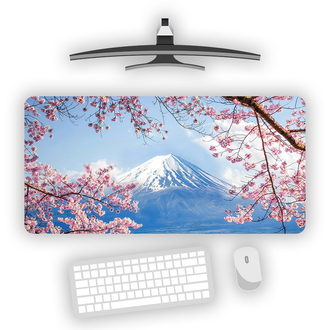 Mount Fuji Sakura View Desk Mat