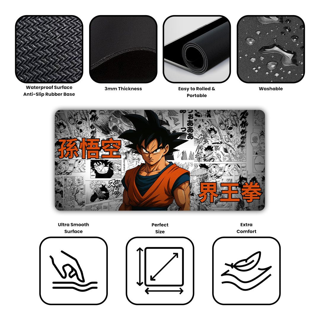 Goku Manga Burst Gaming Desk Mat
