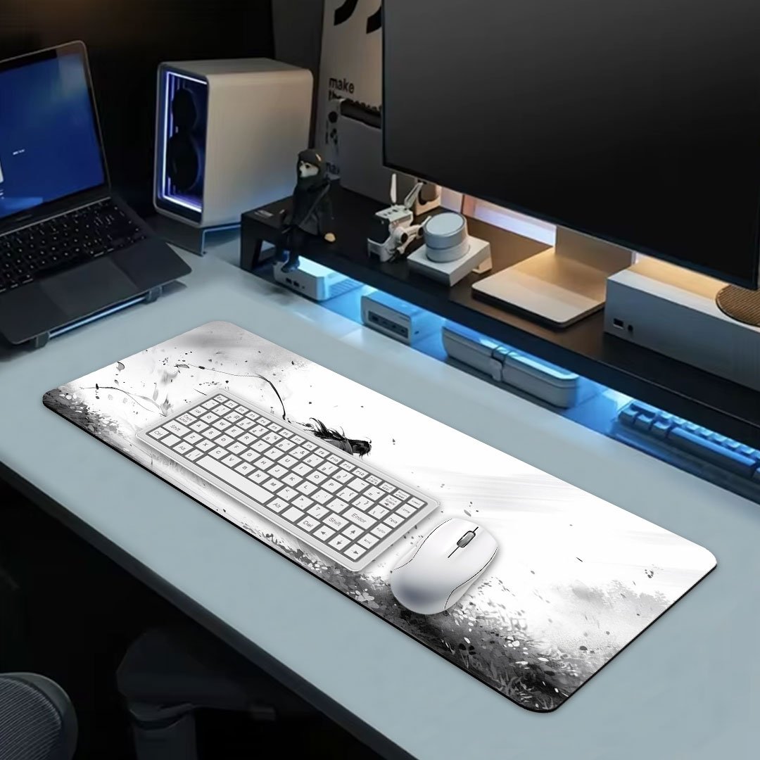 Shadow Samurai Ink Art Desk Mat