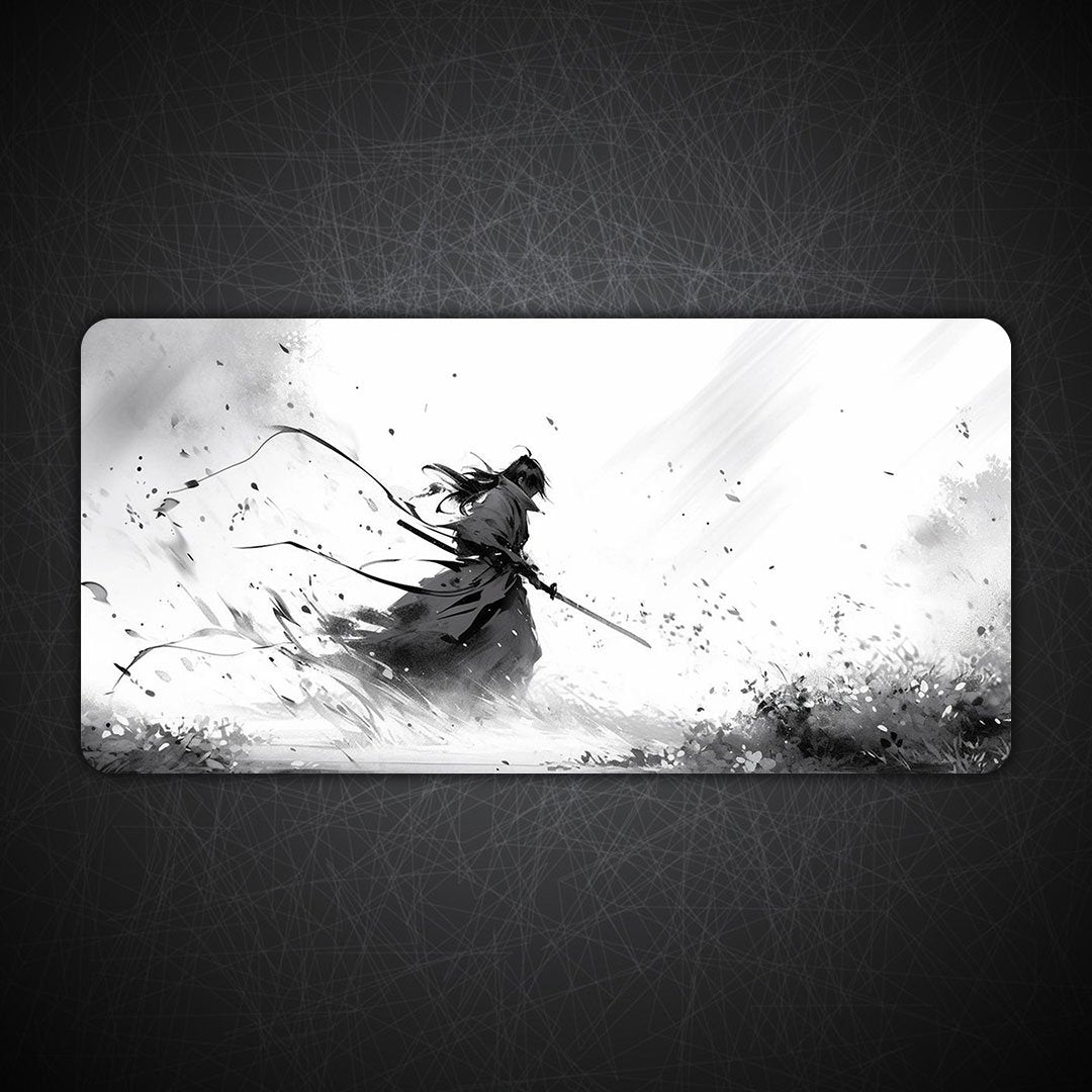 Shadow Samurai Ink Art Desk Mat