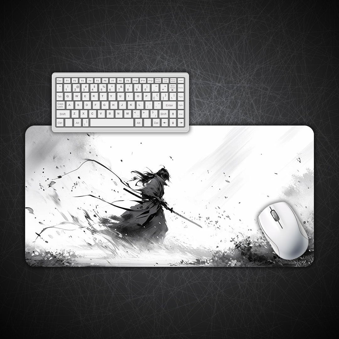 Shadow Samurai Ink Art Desk Mat