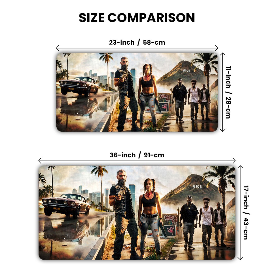 Vice City Streets Gaming Desk Mat