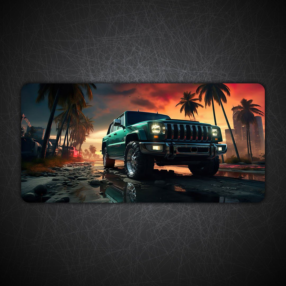 Jungle Trail Beast Jeep Gaming Desk Mat