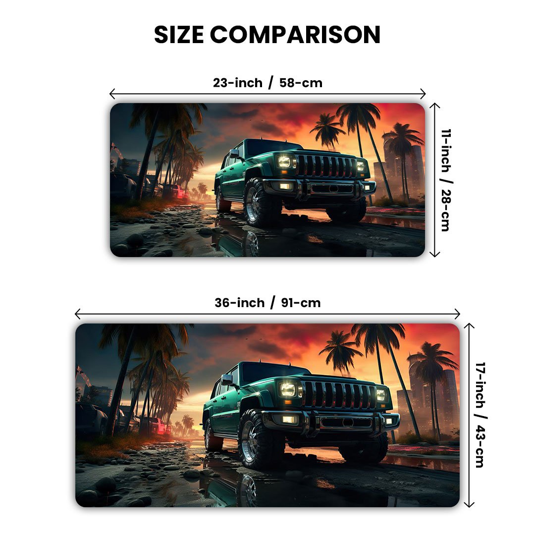 Jungle Trail Beast Jeep Gaming Desk Mat