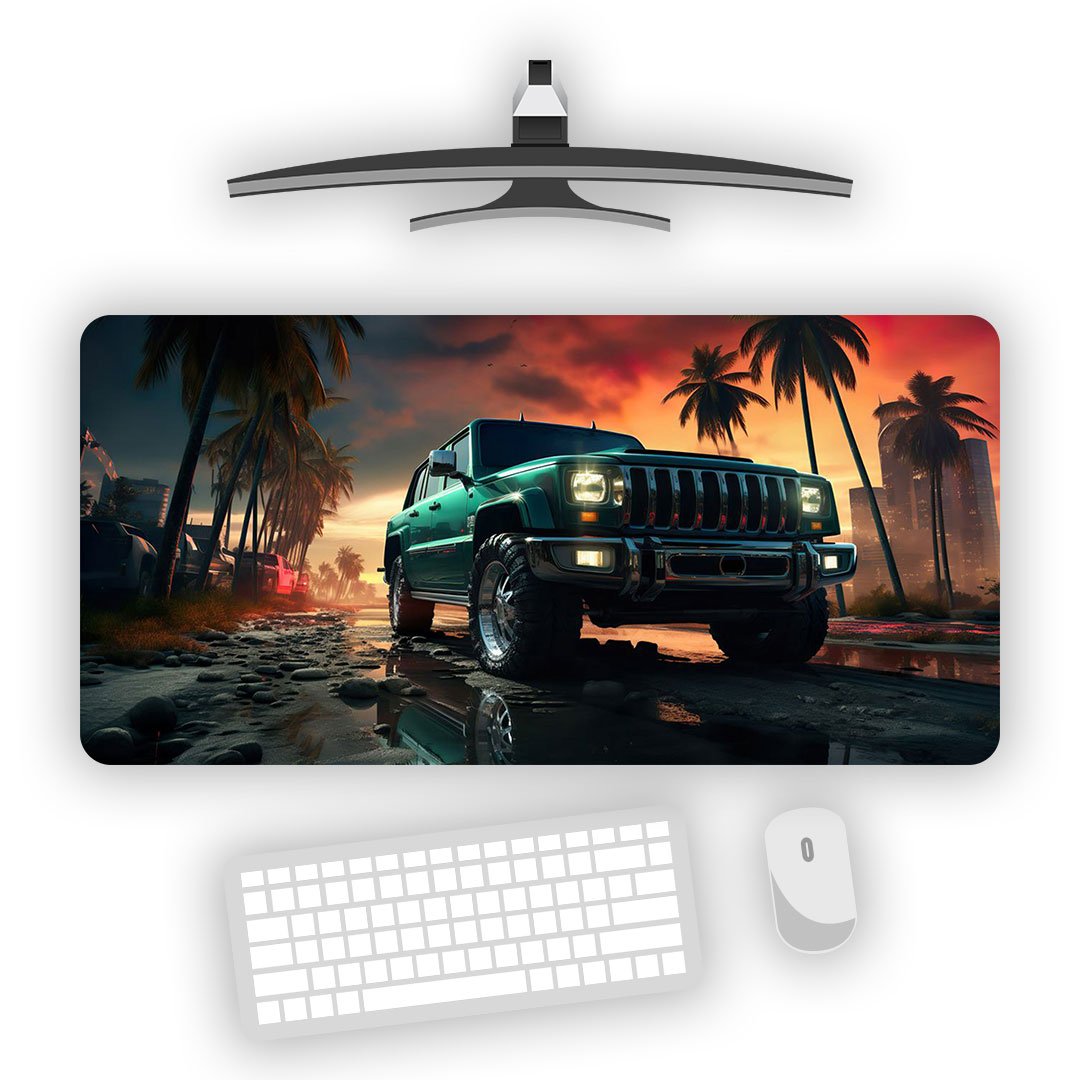 Jungle Trail Beast Jeep Gaming Desk Mat