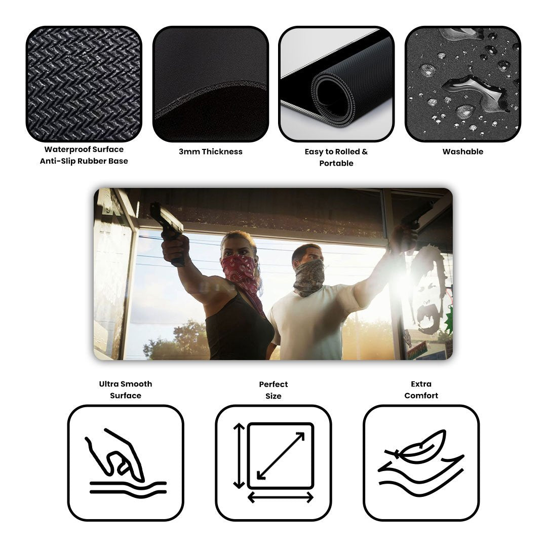 GTA 6 Bank Robbers Gaming Desk Mat