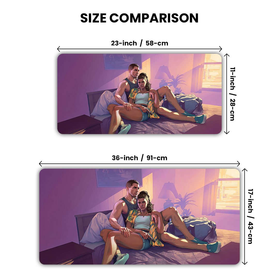 GTA 6 Jason and Lucia Gaming Desk Mat