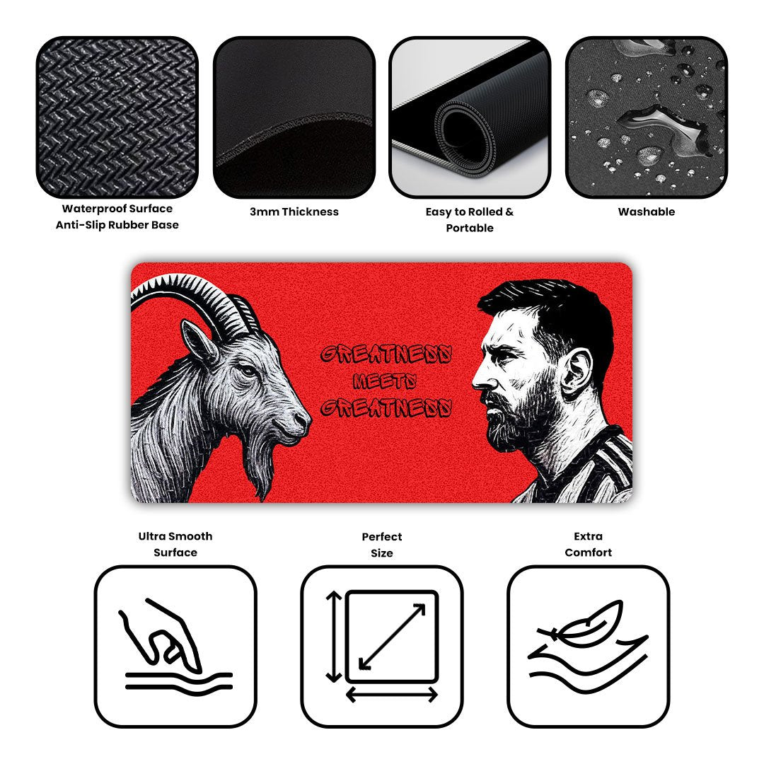 Lionel Messi GOAT of Football Gaming Desk Mat