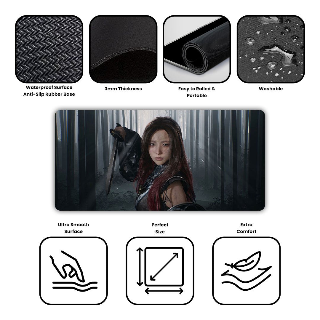 Phantom Blade Girl Gaming Desk Mat