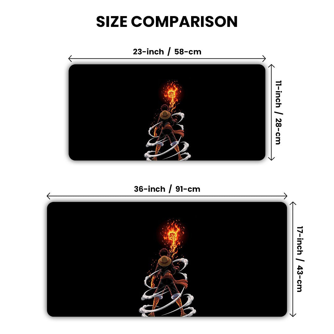 Luffy Rising Flame Gaming Desk Mat