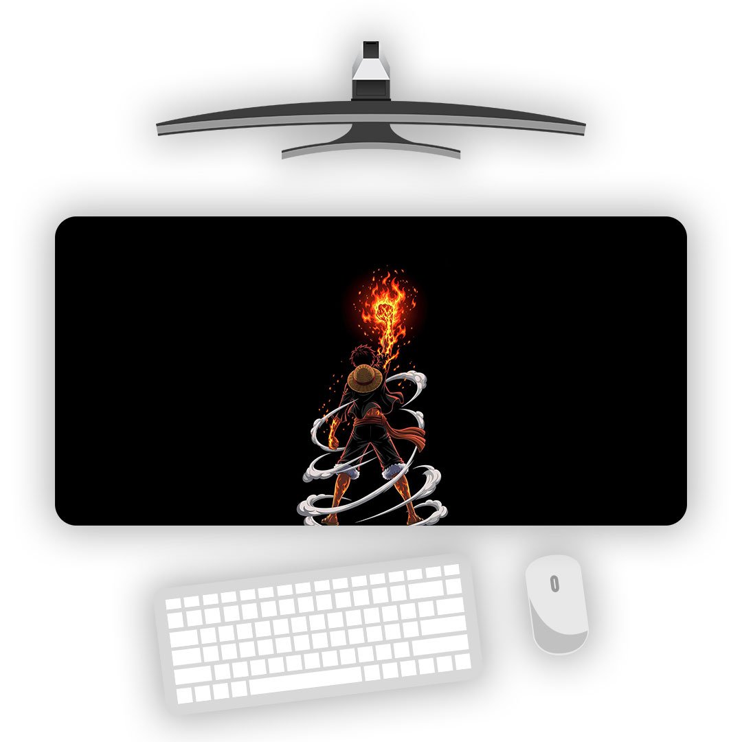 Luffy Rising Flame Gaming Desk Mat