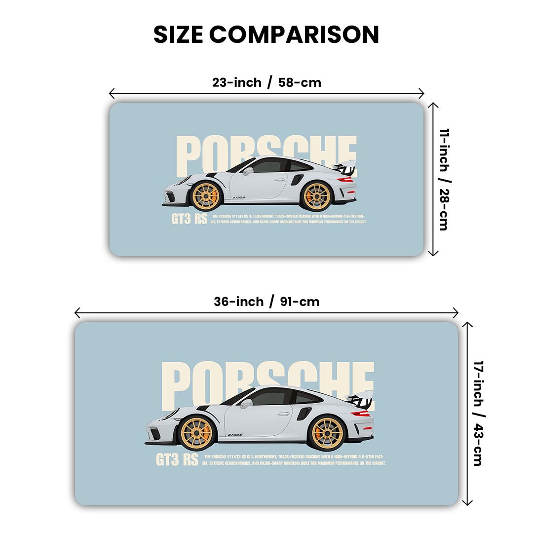 Porsche GT3 RS Turbo Drift Gaming Desk Mat