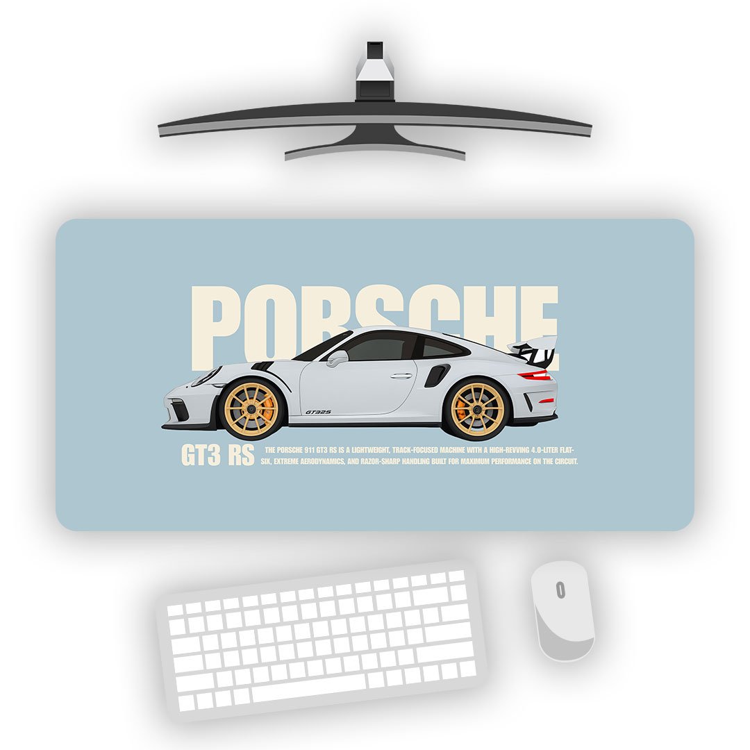 Porsche GT3 RS Turbo Drift Gaming Desk Mat