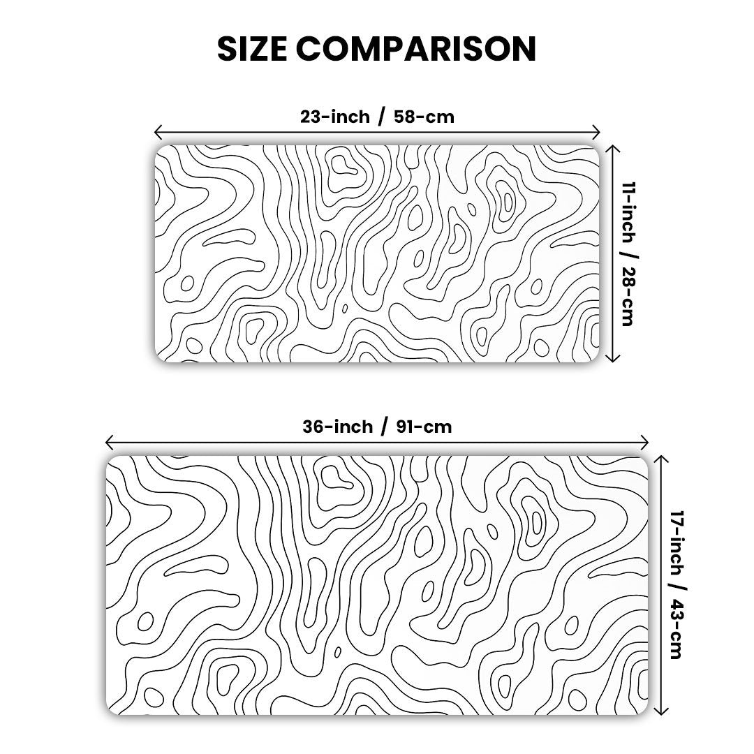 Topography Light Aesthetic Gaming Desk Mat