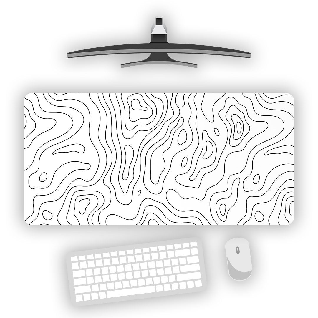 Topography Light Aesthetic Gaming Desk Mat