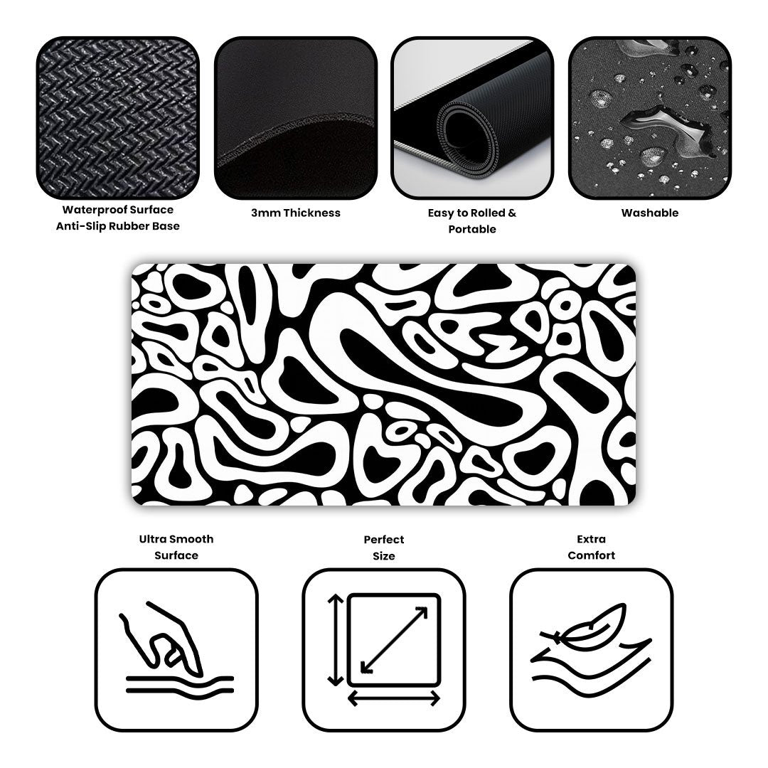 Liquid Flow Abstract Gaming Desk Mat