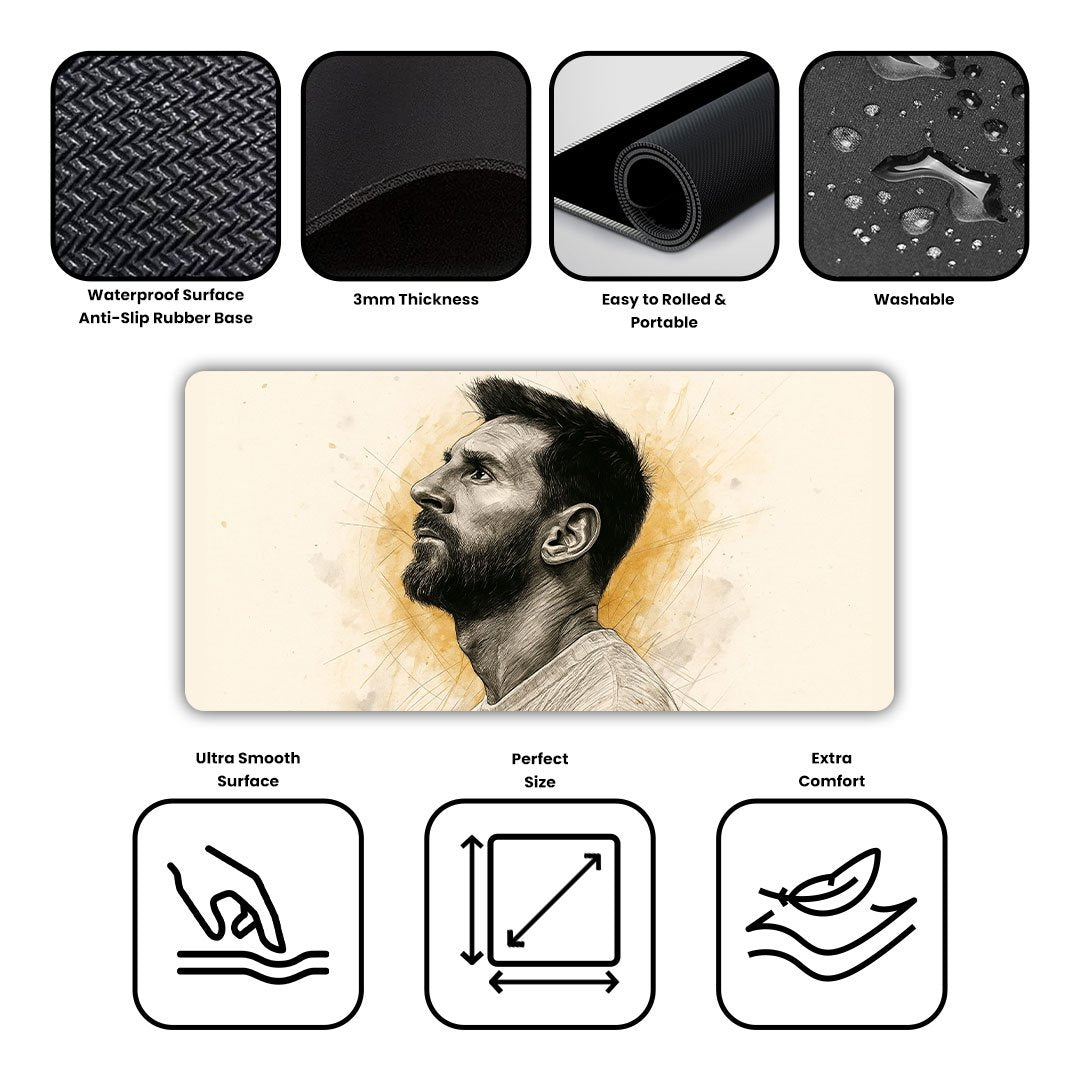 Messi Sketch Gaming Desk Mat