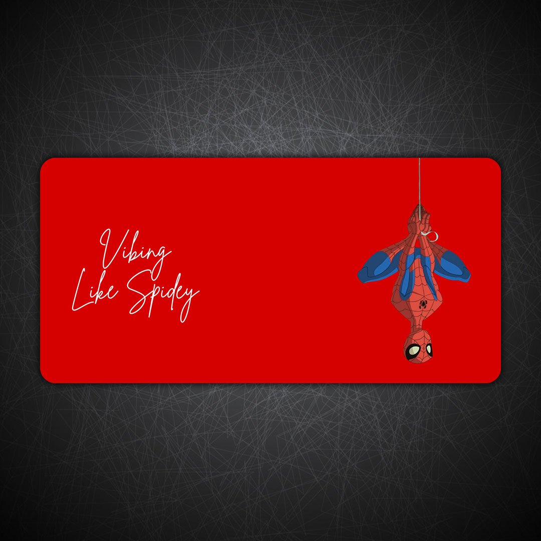 Vibing Like Spidey Man Gaming Desk Mat