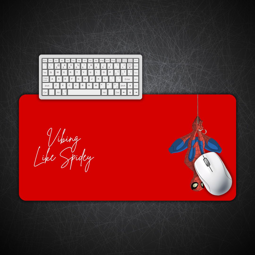 Vibing Like Spidey Man Gaming Desk Mat