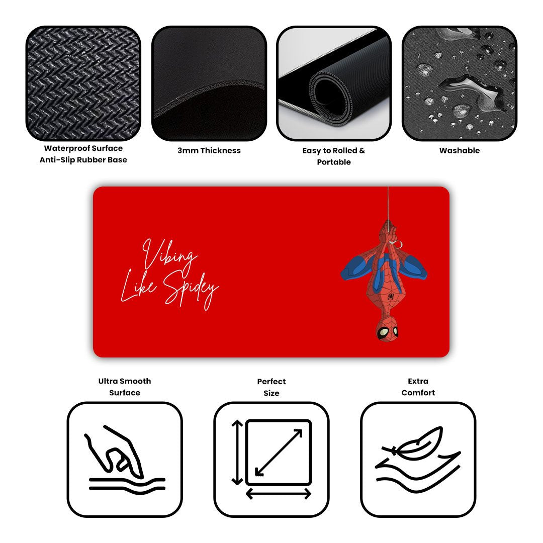 Vibing Like Spidey Man Gaming Desk Mat