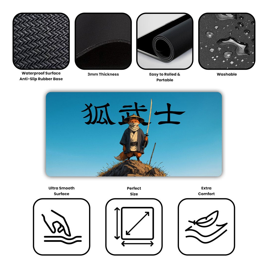 Fox Samurai Legends Gaming Desk Mat