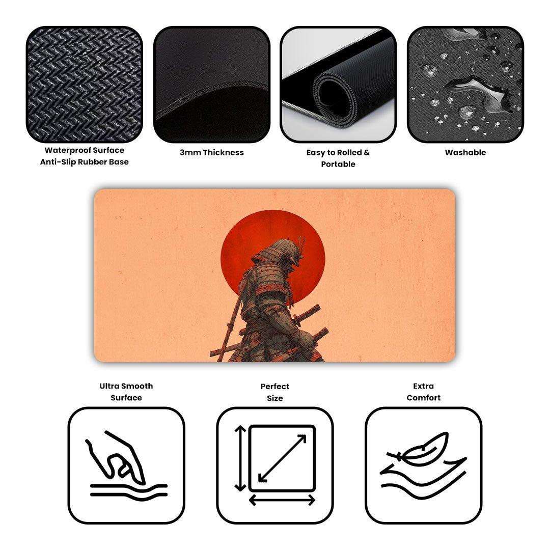 Red Moon Ronin Gaming Desk Mat