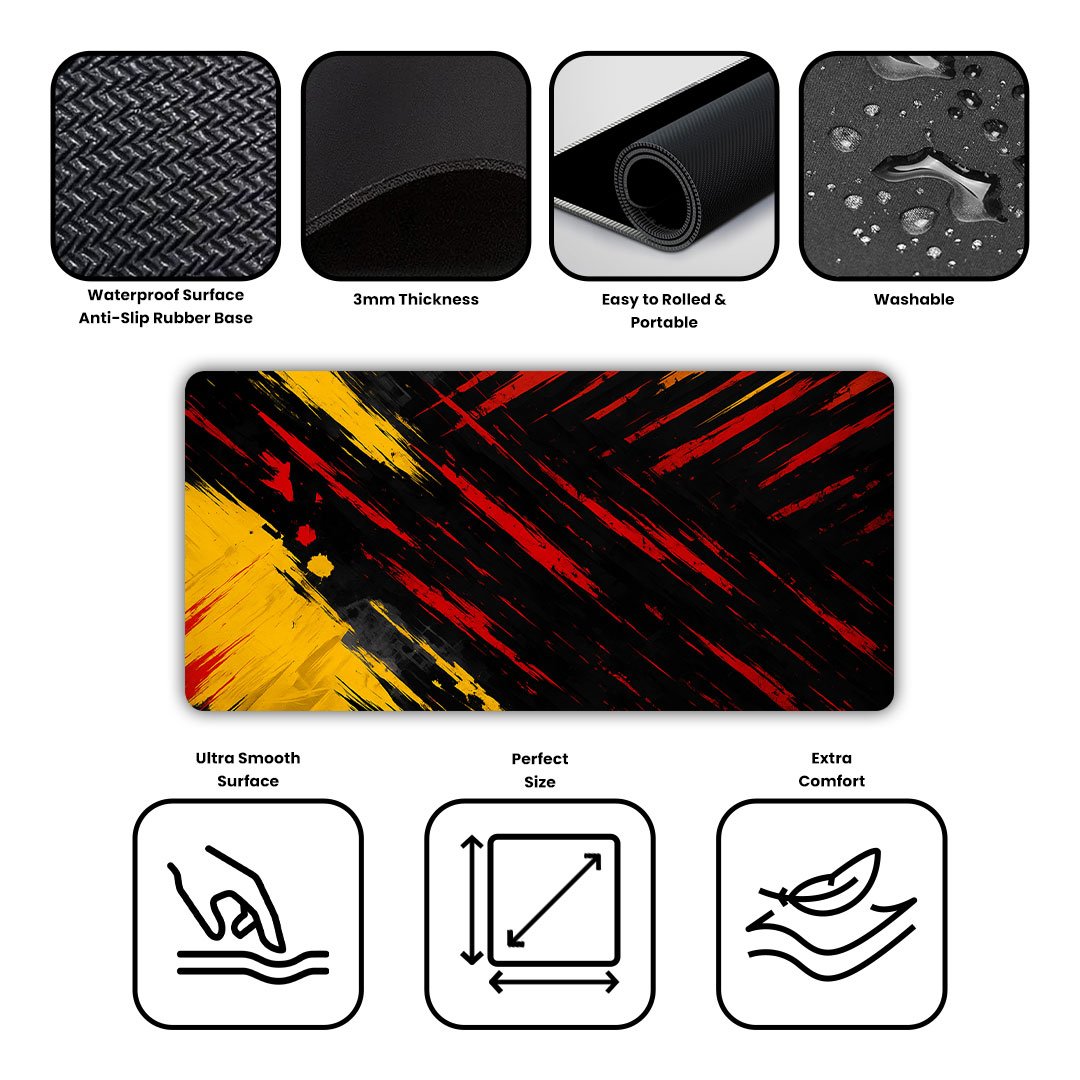 Abstract Fury Gaming Desk Mat