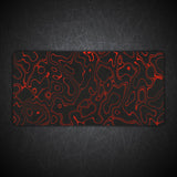 Topography Red Aesthetic Gaming Desk Mat