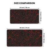 Topography Red Aesthetic Gaming Desk Mat