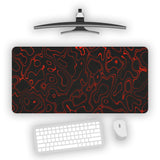 Topography Red Aesthetic Gaming Desk Mat