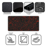 Topography Red Aesthetic Gaming Desk Mat