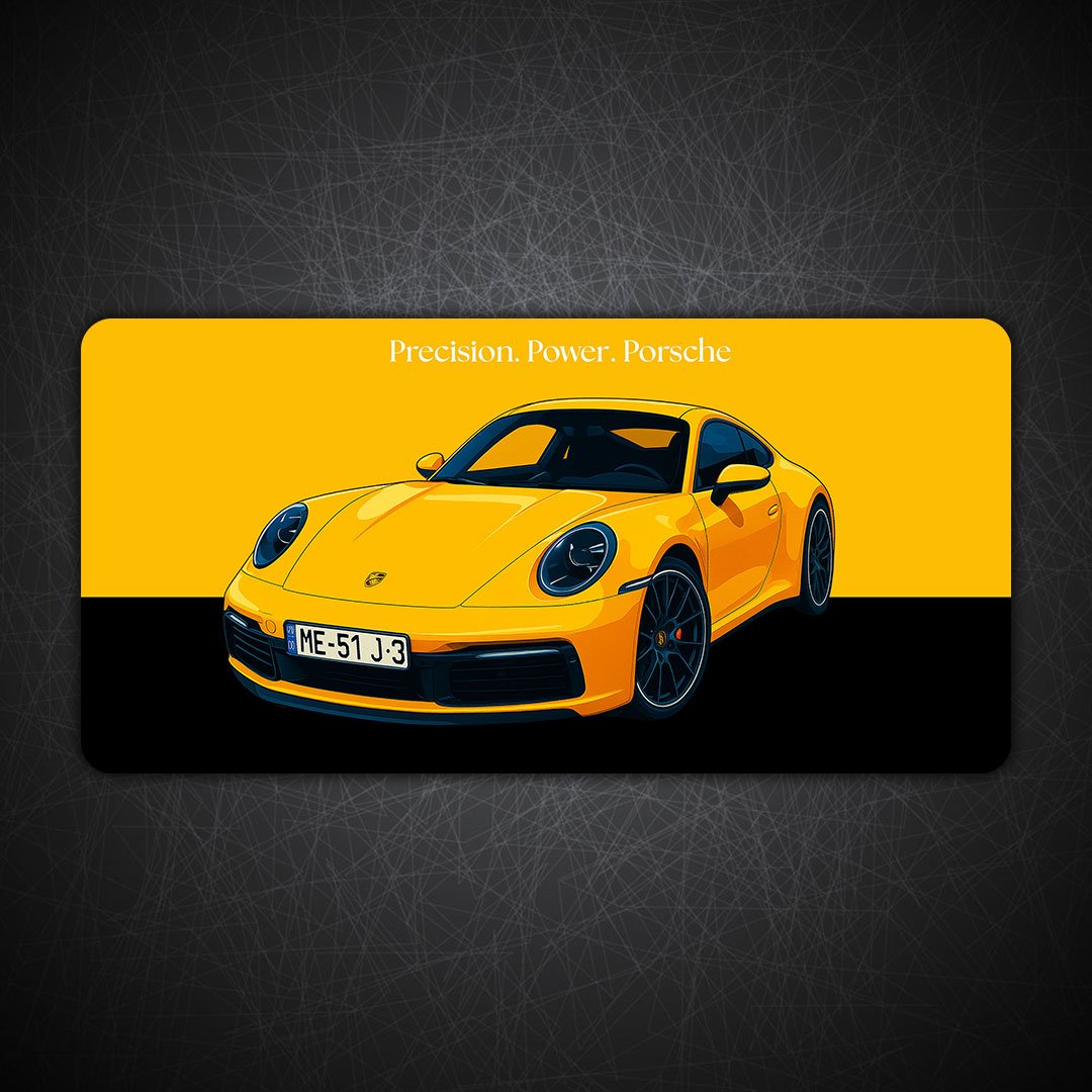 Porsche 911 Turbo Yellow Edition Gaming Desk Mat