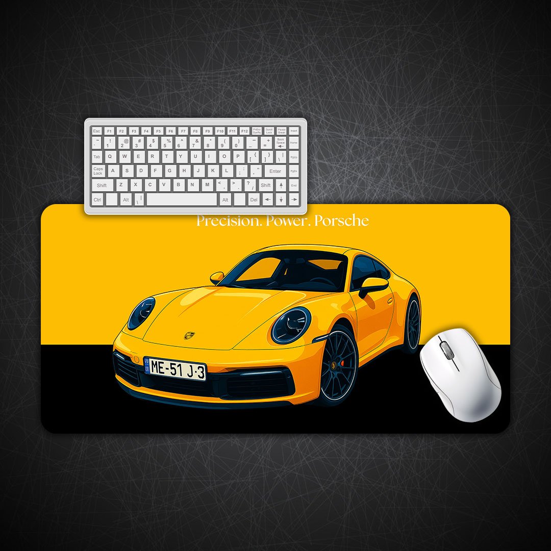 Porsche 911 Turbo Yellow Edition Gaming Desk Mat