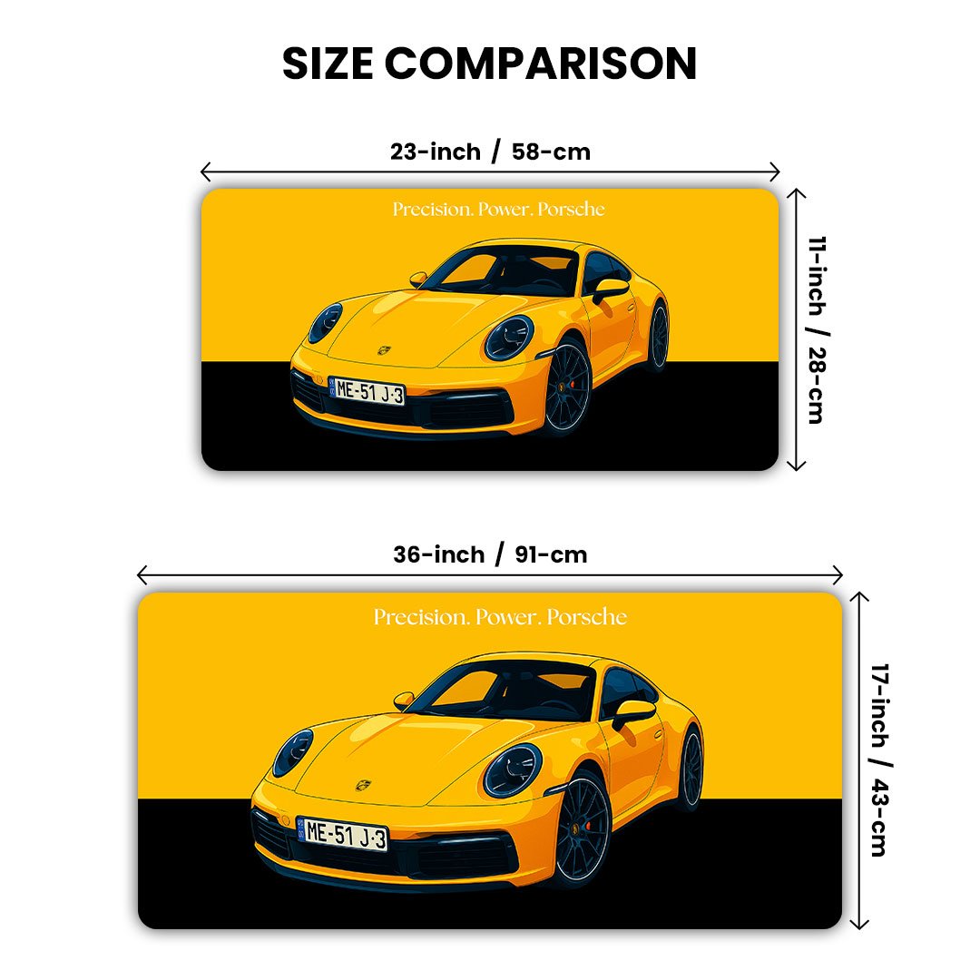 Porsche 911 Turbo Yellow Edition Gaming Desk Mat