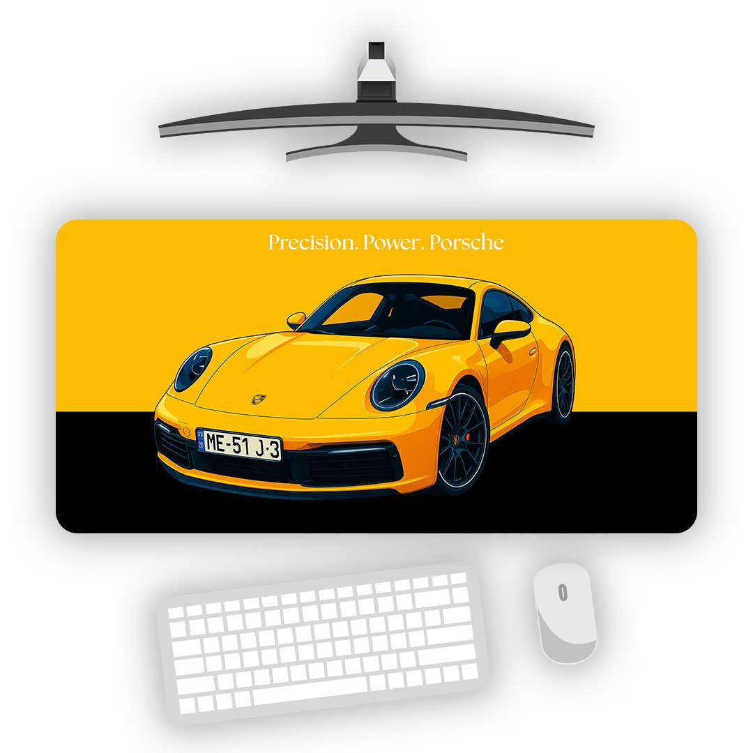 Porsche 911 Turbo Yellow Edition Gaming Desk Mat