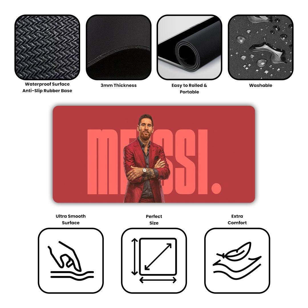 Messi Red Royale Gaming Desk Mat